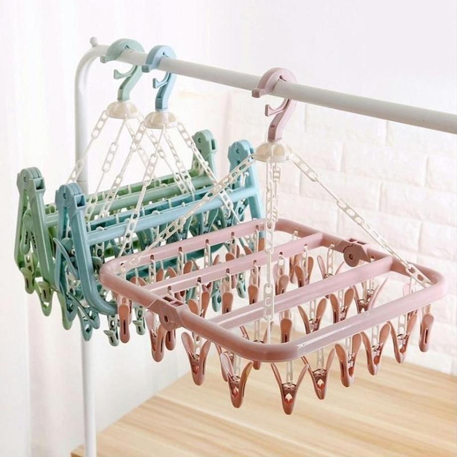 Baby Clothing Hanging Rack - 1 шт 32 клипа Складная одежда