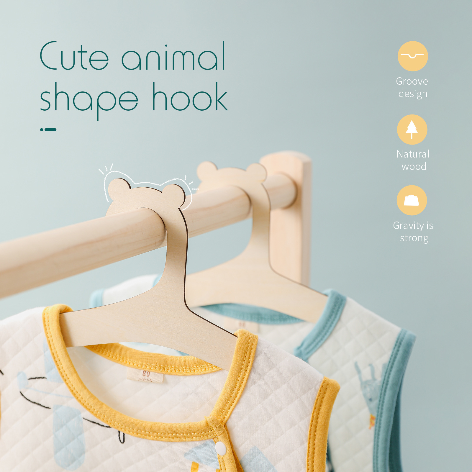 5/10 шт. Деревянные детские ве – обзор и цена Baby Clothing Hanging Rack